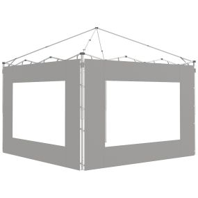 Paredes Laterales para Carpa de 2 Paneles 295x195 cm Paredes Laterales de Repuesto de Tela  con Ventana para Carpas de 6x3 m 3x3 m Gris