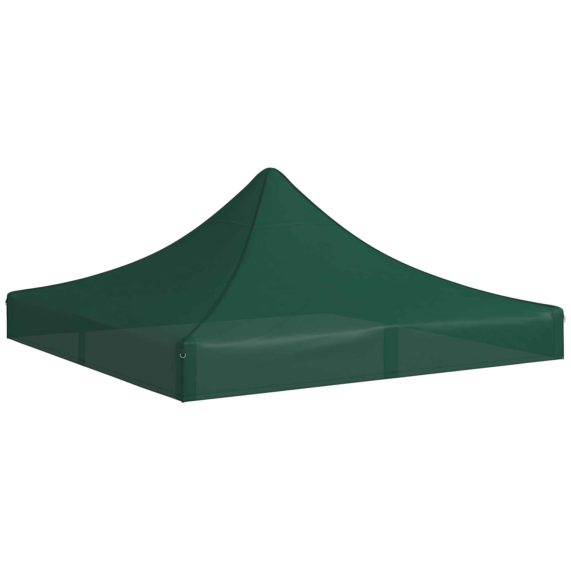 Techo de Carpa para Celebraciones 3x3 m Techo de Repuesto para Carpa Plegable de Tela con Techo Puntiagudo Impermeable y Anti-UV Verde Oscuro