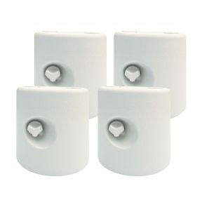Pack de 4 Pesos para Carpas Plegables Soportes Rellenables con 9,2 kg de Agua o 12 kg de Arena Pesos para Cenador con Perillas de Fijación Ø24x25,5 cm Blanco
