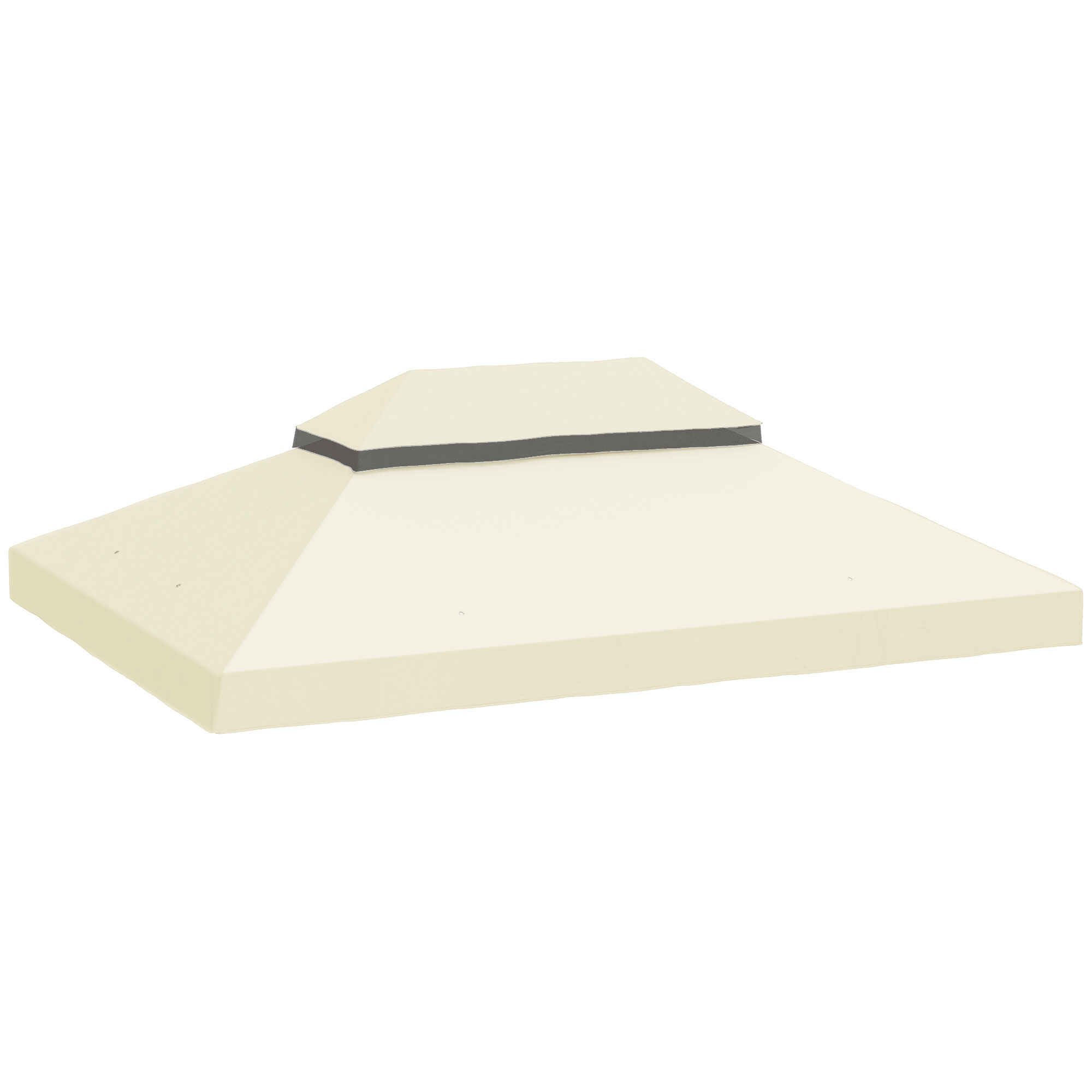 Techo de Repuesto para Cenador 4x3 m Cubierta de Repuesto con Techo Doble con Mosquitera Protección UV 30+ Toldo de Recambio para Pabellón Gazebo Crema