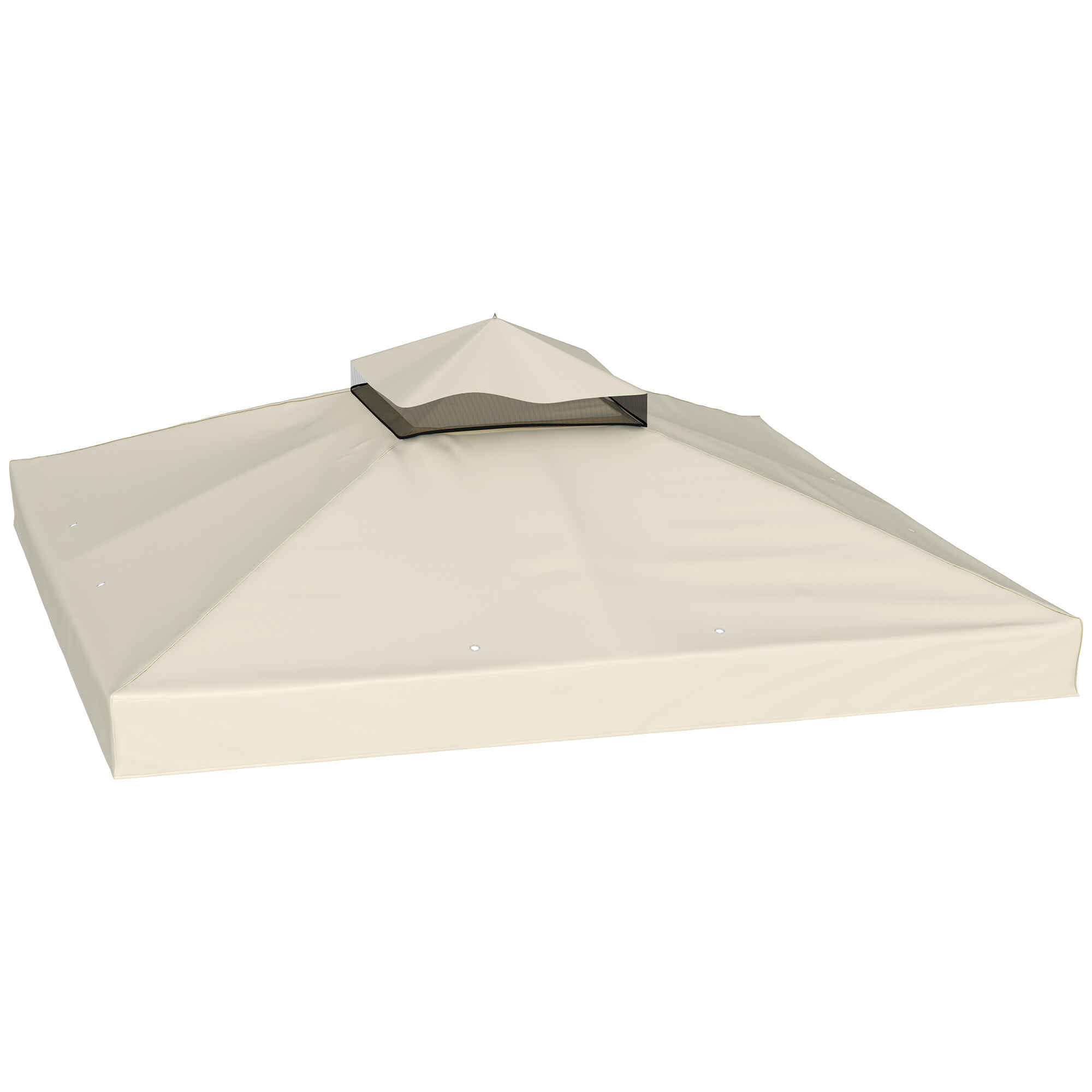 Techo de Repuesto para Cenador 3x3 m Cubierta de Repuesto 370g/㎡ con Techo Doble con Mosquitera Protección UV 30+ Toldo de Recambio para Pabellón Gazebo Crema