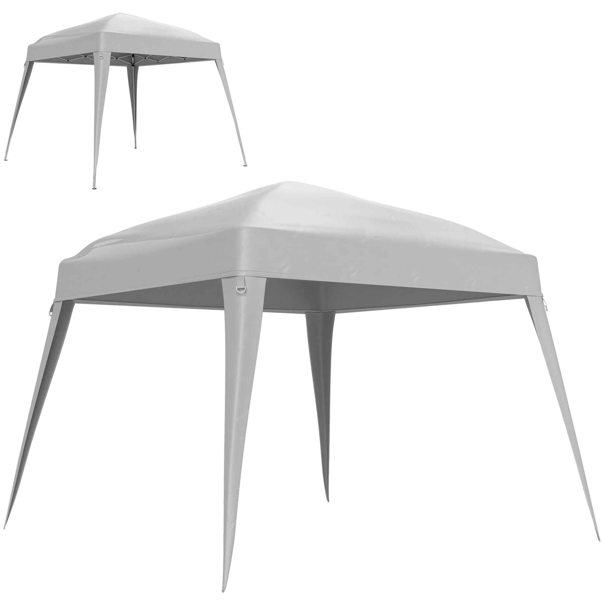 Toldo de Pérgola de Recambio 3x3m Techo de Repuesto para Carpa Plegable de Jardín de Tela con Protección UPF 50+ Impermeable Cierres de Velcro y Ganchos Elásticos Blanco