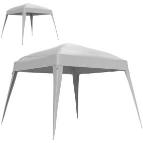 Toldo de Pérgola de Recambio 3x3m Techo de Repuesto para Carpa Plegable de Jardín de Tela  con Protección UPF 50+ Impermeable Cierres de Velcro y Ganchos Elásticos Blanco