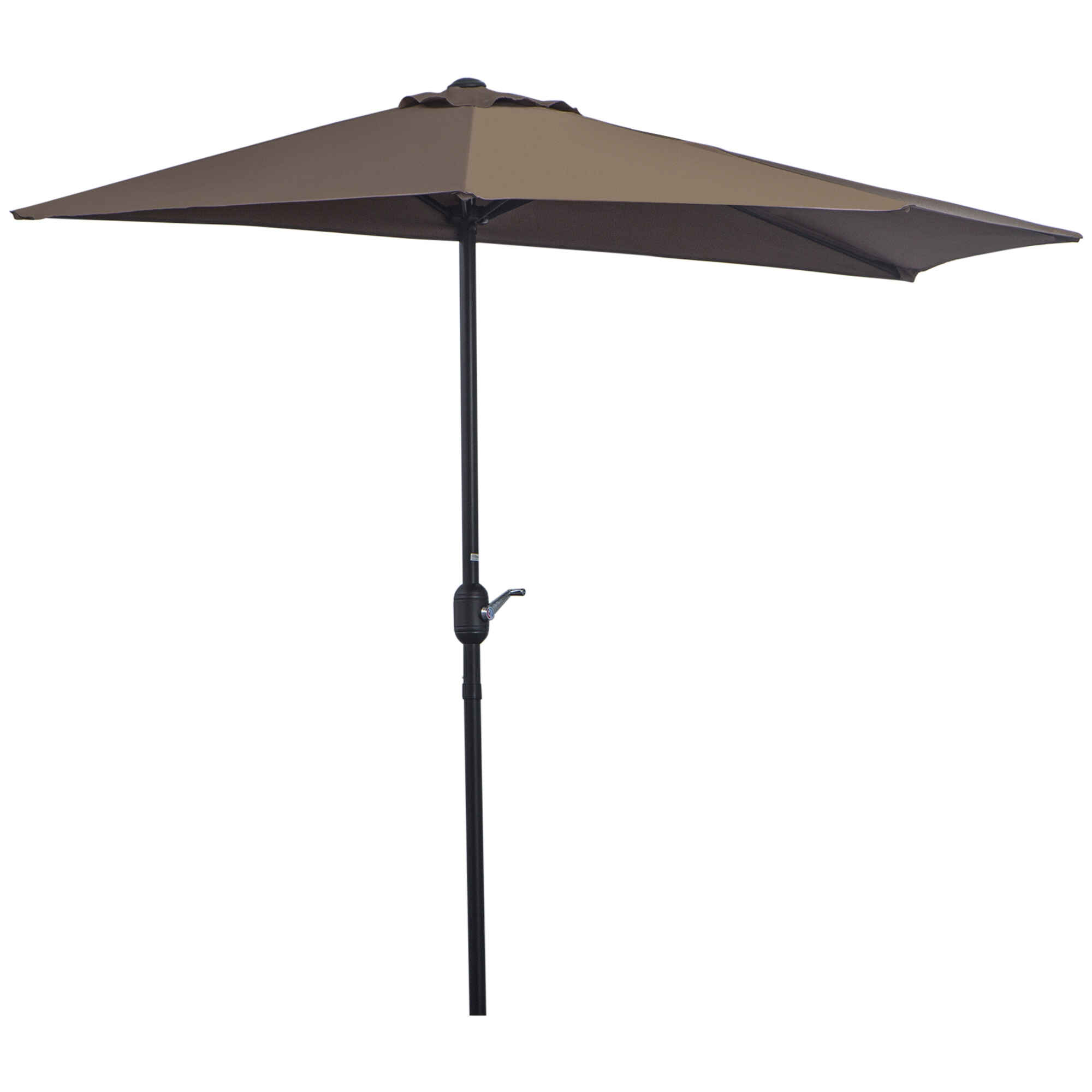 Sombrilla 269x138x236 cm Parasol de Jardín con Manivela y Forma Semicircular para Exterior Terraza Patio Piscina Café