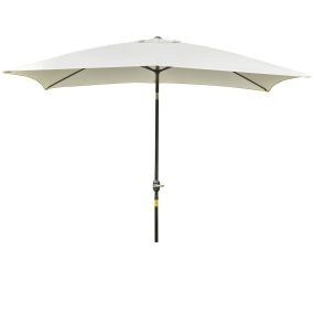 Sombrilla de Aluminio 200x300x240 cm Parasol Rectangular de Jardín Inclinable con Manivela y Poste Desmontable para Terraza Piscina Patio Exterior Crema