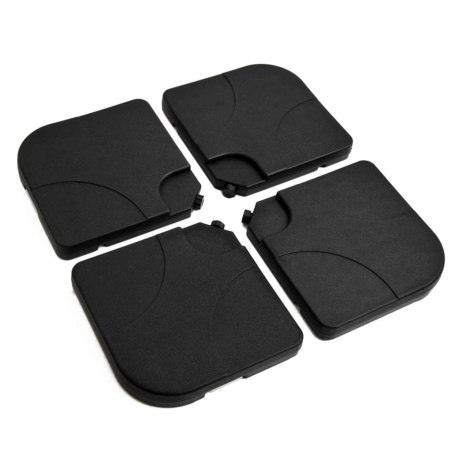 Base de Sombrilla o Pie para Parasol tipo Soporte de 4 piezas de plástico 100x100x7,5 cm Negro