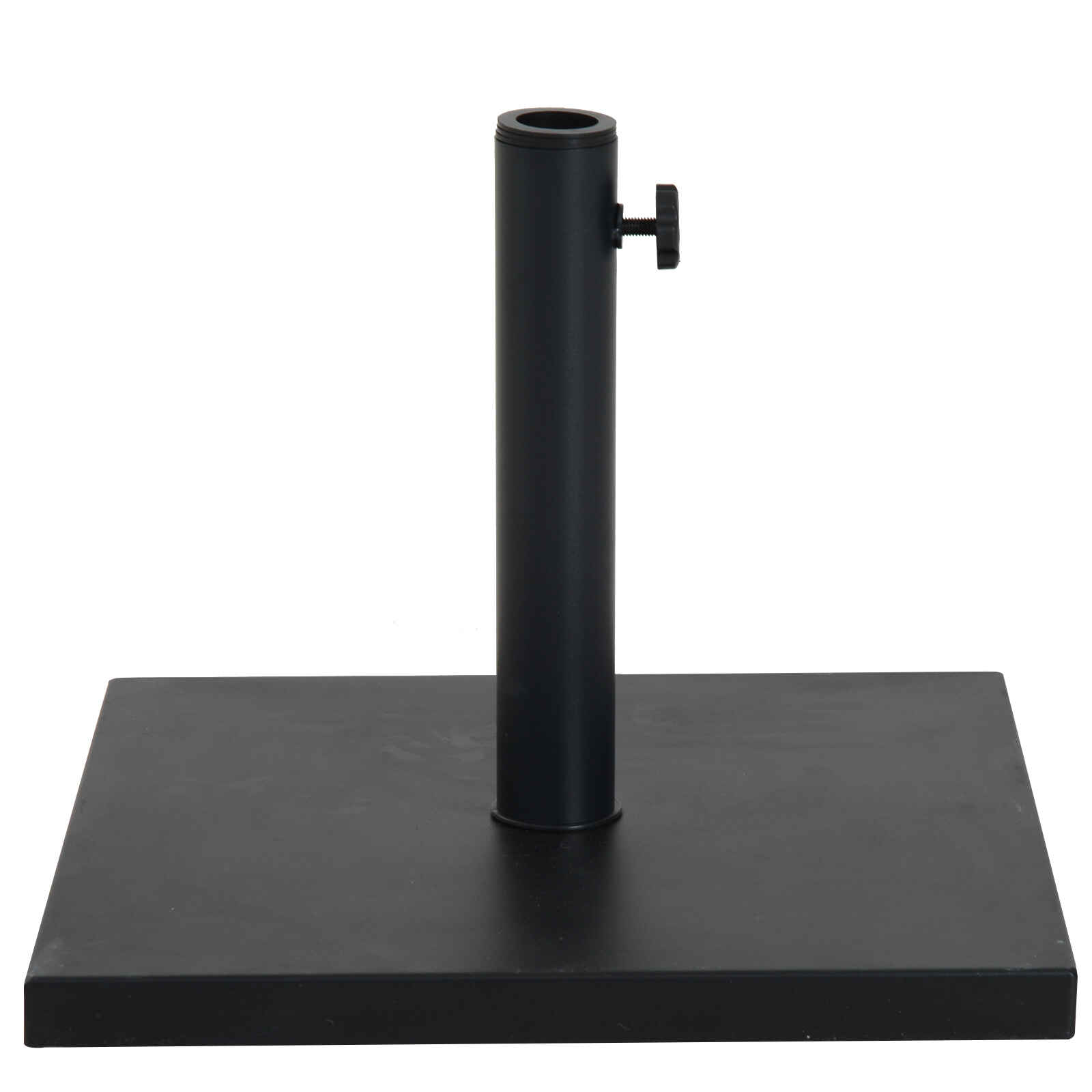 Base de Sombrilla Peso 13 kg con Botón de Bloqueo para 35/38/48 mm Soporte para Parasol Cuadrada de Cemento para Jardín Terraza Balcón 40x40x43 cm Negro