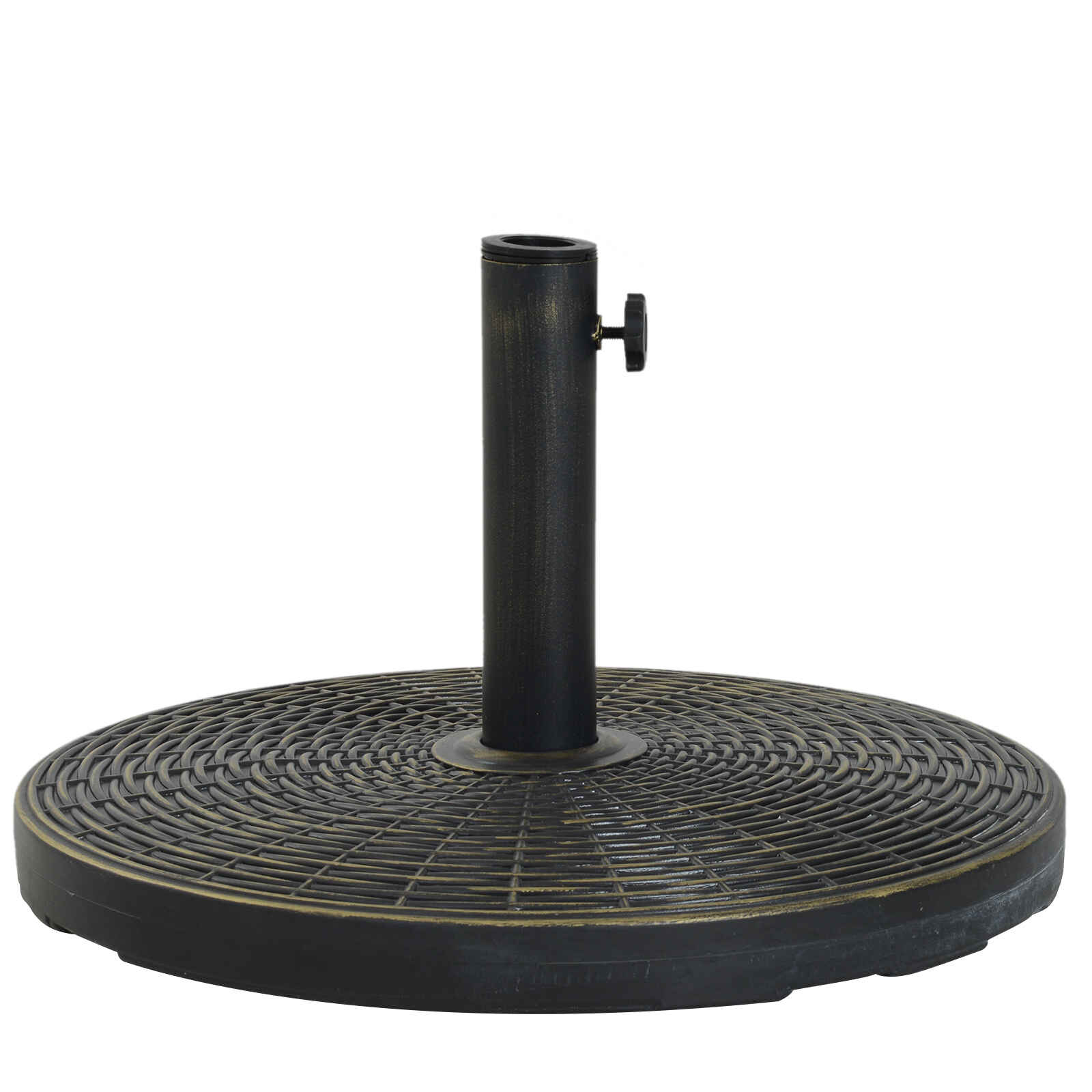Base de Sombrilla Ajustable Φ53x40 cm Universal Pie de Parasol de Cemento Soporte de Sombrilla Redondo Estilo Retro HDPE Patio Jardín Playa