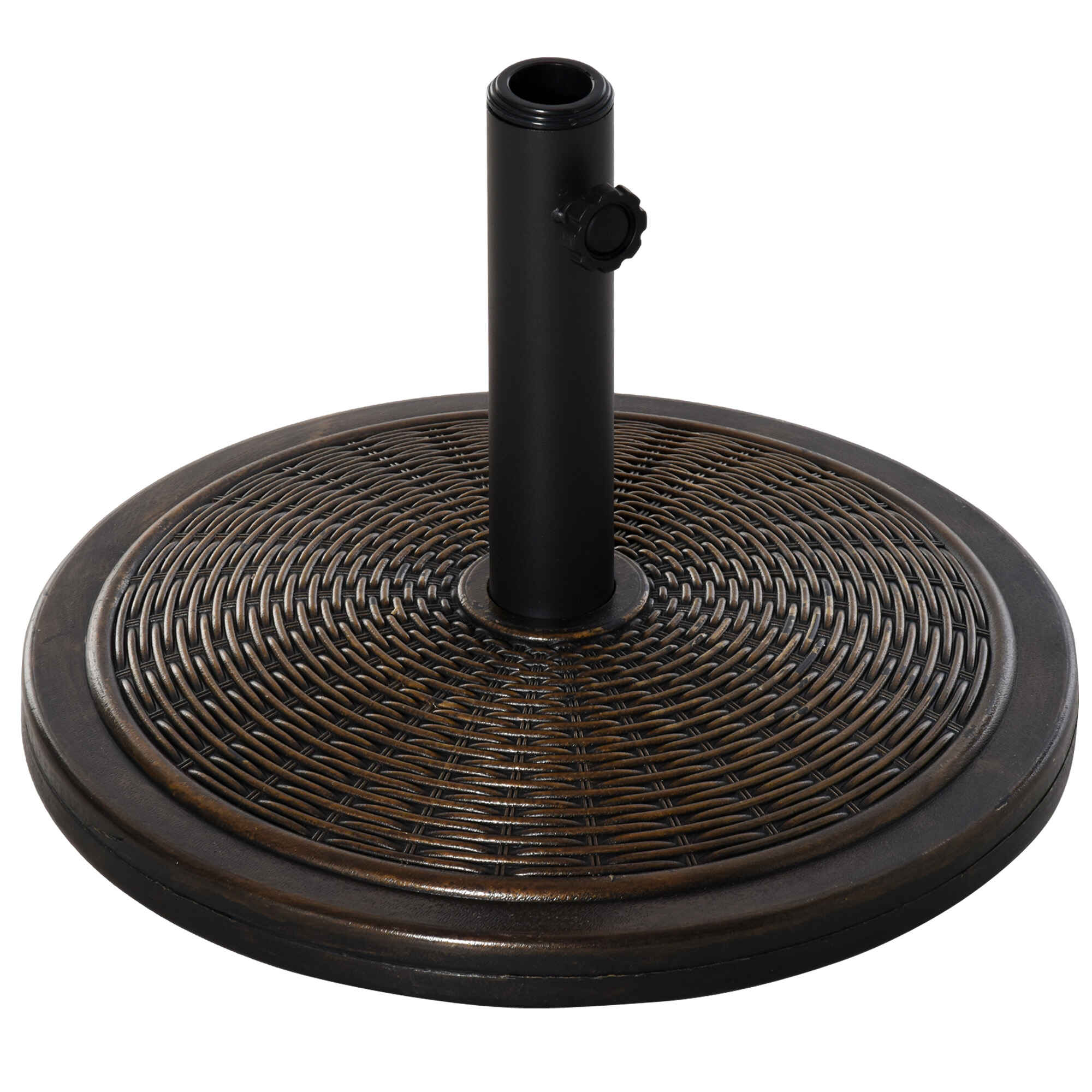Base para Sombrilla de Jardín Peso Neto 13 kg Soporte de Parasol de Cemento Retro para Postes de 35mm/38mm/48mm para Terraza Patio Exterior Ø48x34 cm Bronce