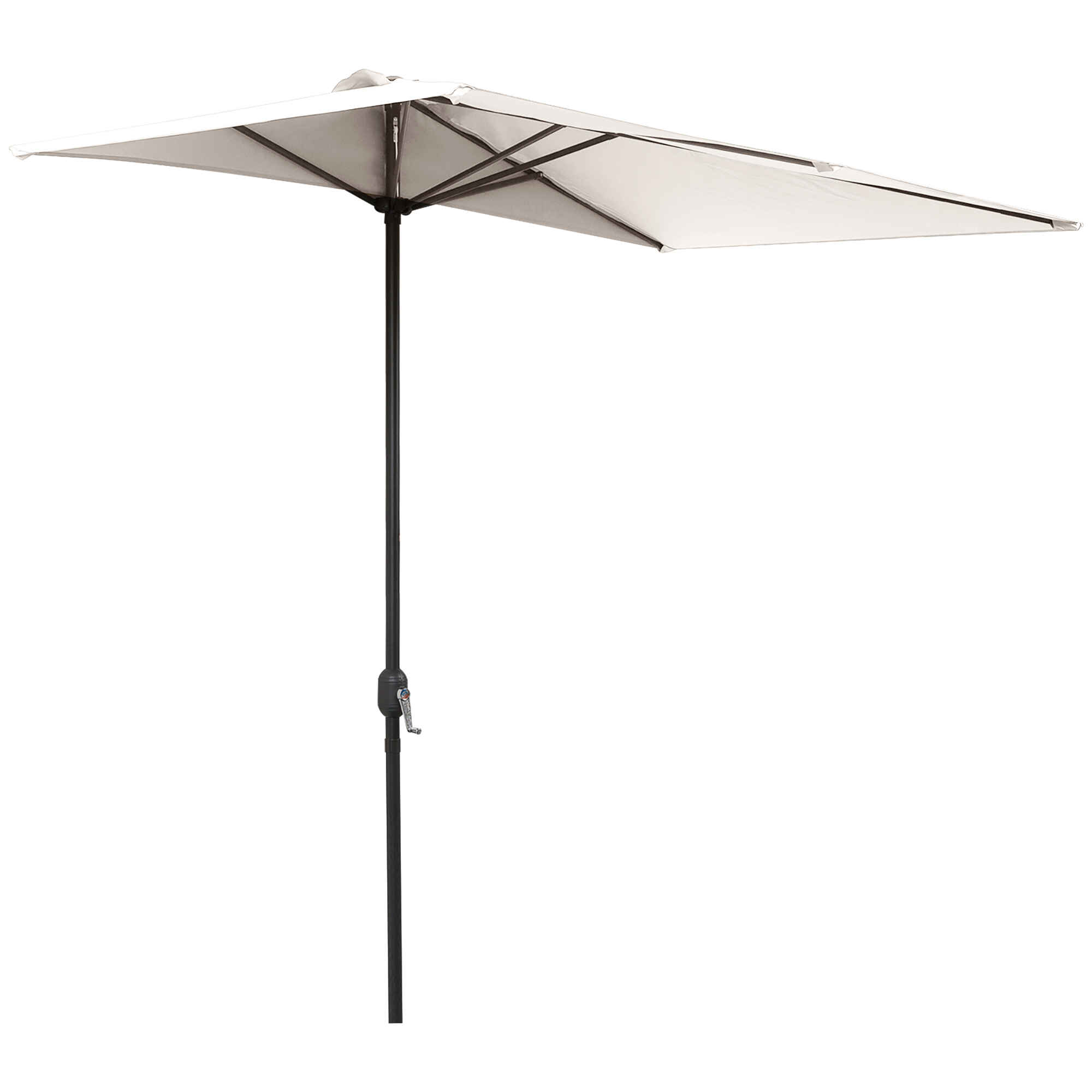 Sombrilla Rectangular 230x130x245 cm Parasol para Pared Media Sombrilla con Manivela Protección UV 30+ Impermeable Sombrilla para Balcón Terraza Jardín Crema