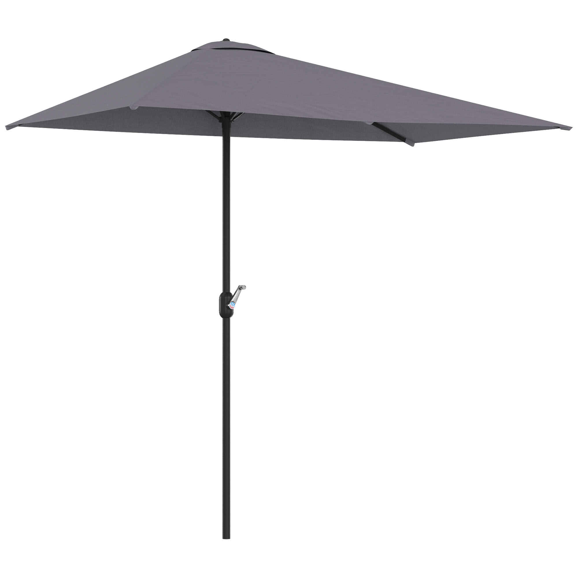 Sombrilla Rectangular 230x130x245 cm Parasol para Pared Media Sombrilla con Manivela Protección UV 30+ Impermeable Sombrilla para Balcón Terraza Jardín Gris