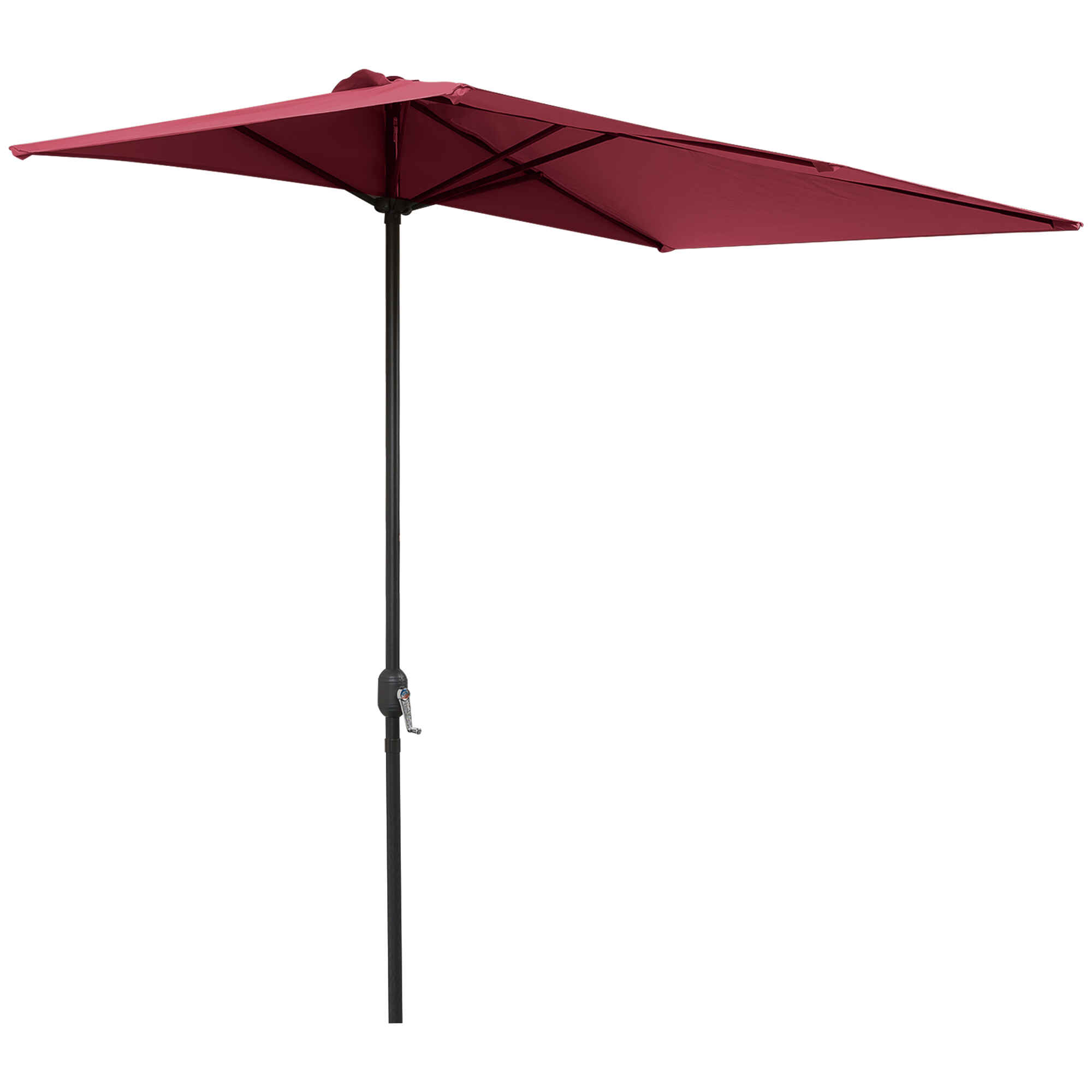 Sombrilla Rectangular 230x130x245 cm Parasol para Pared Media Sombrilla con Manivela Protección UV 30+ Impermeable Sombrilla para Balcón Terraza Jardín Rojo
