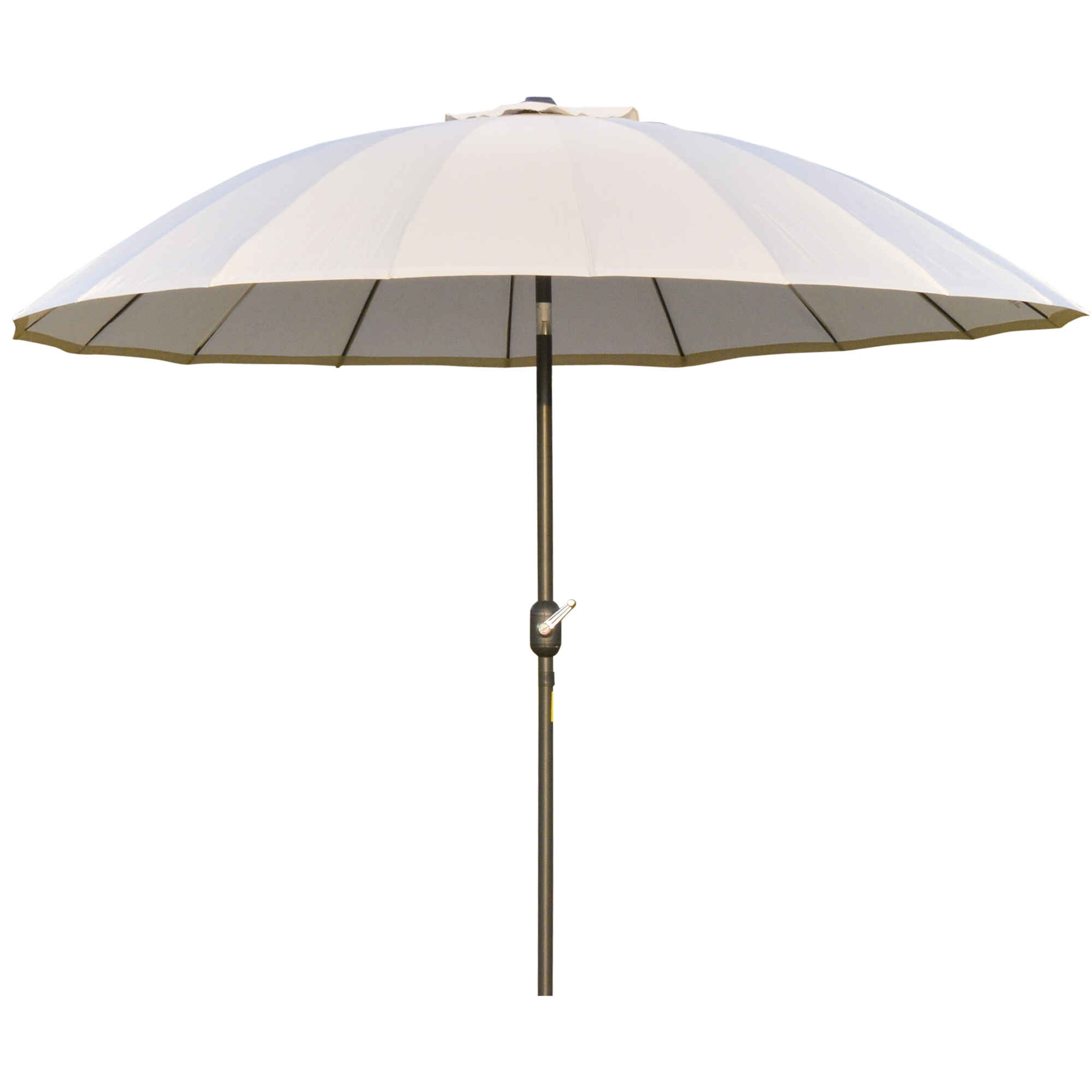 Sombrilla Terraza Exterior Ø250 cm Sombrilla de Jardín con Ángulo Inclinable 18 Varillas y Manivela Impermeable Parasol para Patio Terraza Crema