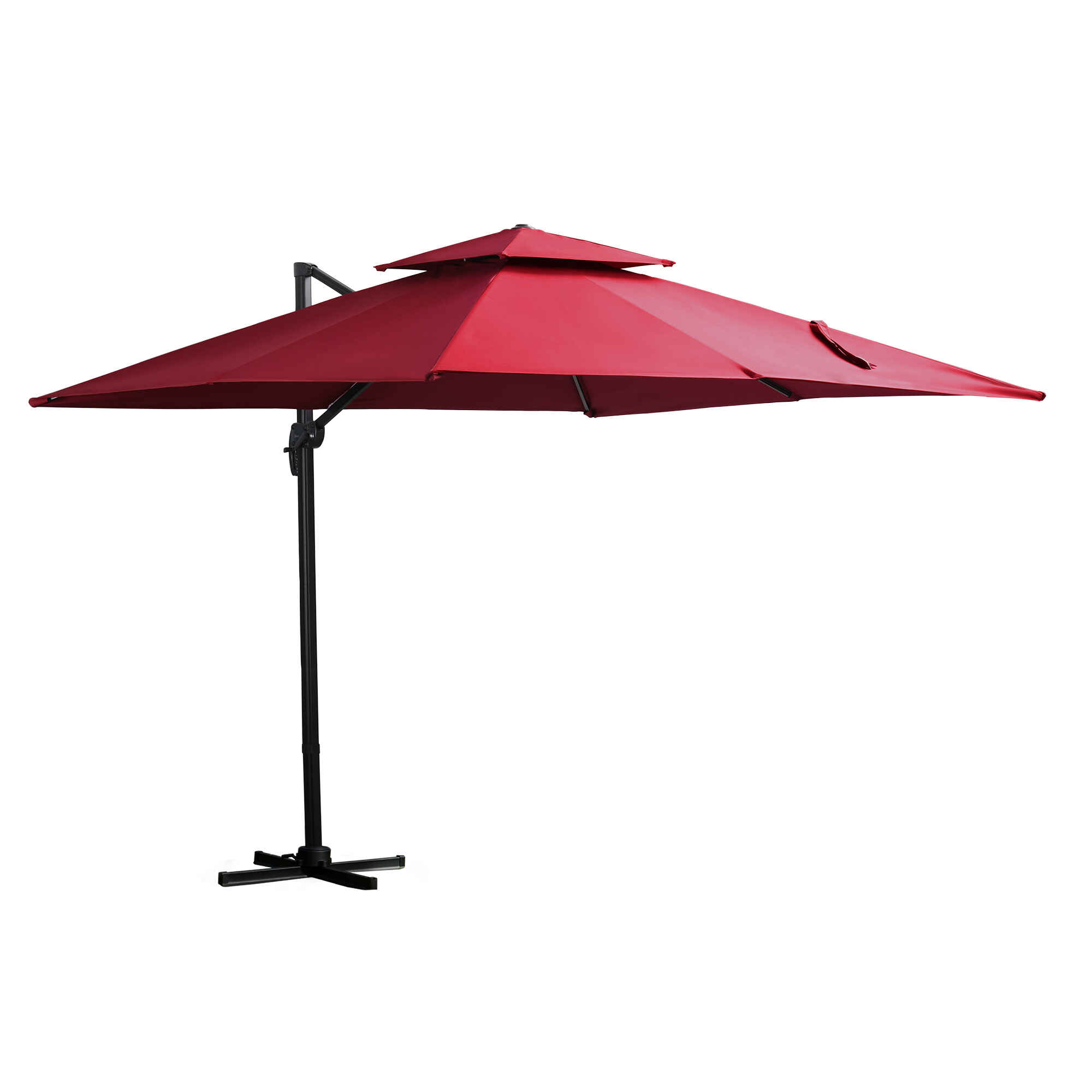 Sombrilla Doble Parasol de Acero 270x460x250cm. Beige