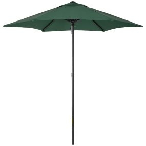 Sombrilla de Terraza Exterior Ø2x2 m Parasol de Terraza Exterior con Techo de Ventilación y Poste Desmontable de Aluminio Sombrilla para Jardín Patio Verde