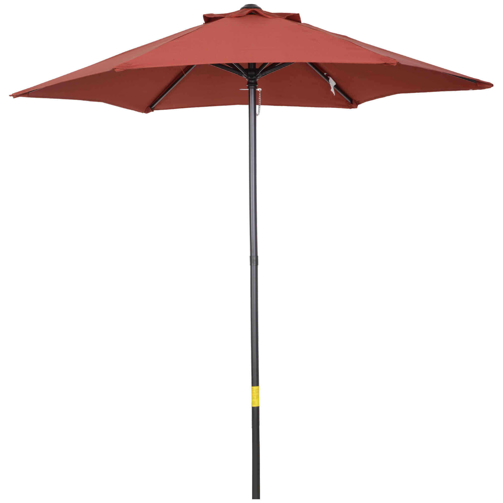 Sombrilla de Terraza Exterior Ø2x2 m Parasol de Terraza Exterior con Techo de Ventilación y Poste Desmontable de Aluminio Sombrilla para Jardín Patio Rojo Vino