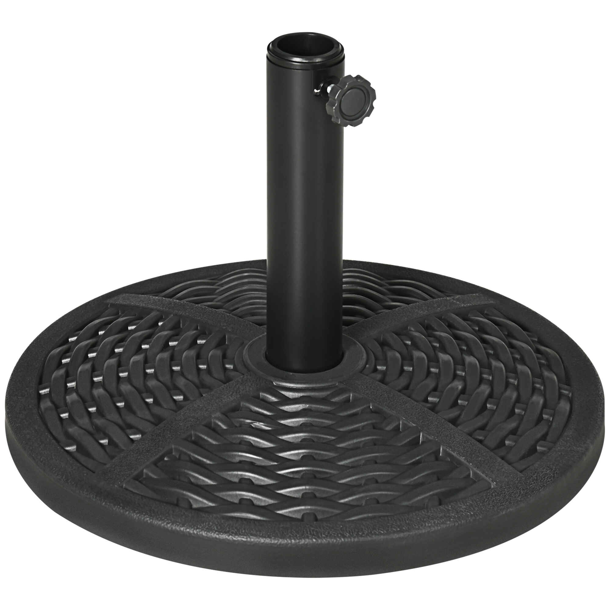 Base de Sombrilla Redonda Soporte para Parasol con Relleno de Cemento Peso 9,5 kg para Poste de Parasol de Ø38/48 mm Negro