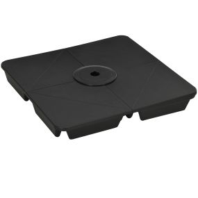 Pesos para Base de Sombrilla en Voladizo de 4 Piezas Rellenable de Arena 120 kg o Agua 160 kg para Sombrilla de Plátano Base Cruzada 90x90x10,5 cm Negro