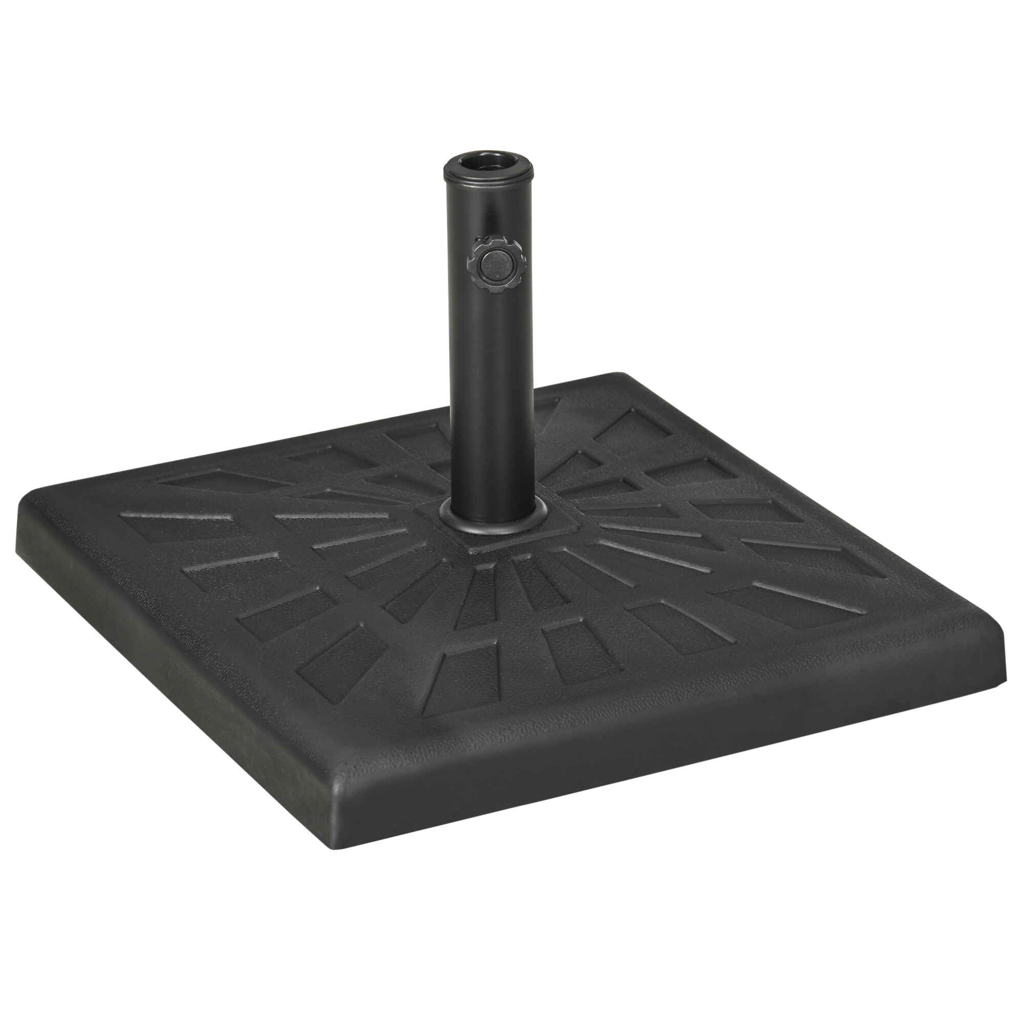 Base de Sombrilla de Resina 19 kg Soporte para Parasol Pie de Parasol para Mástil de Ø32/38/48 mm para Jardín Terraza Patio 51x51x32 cm Negro