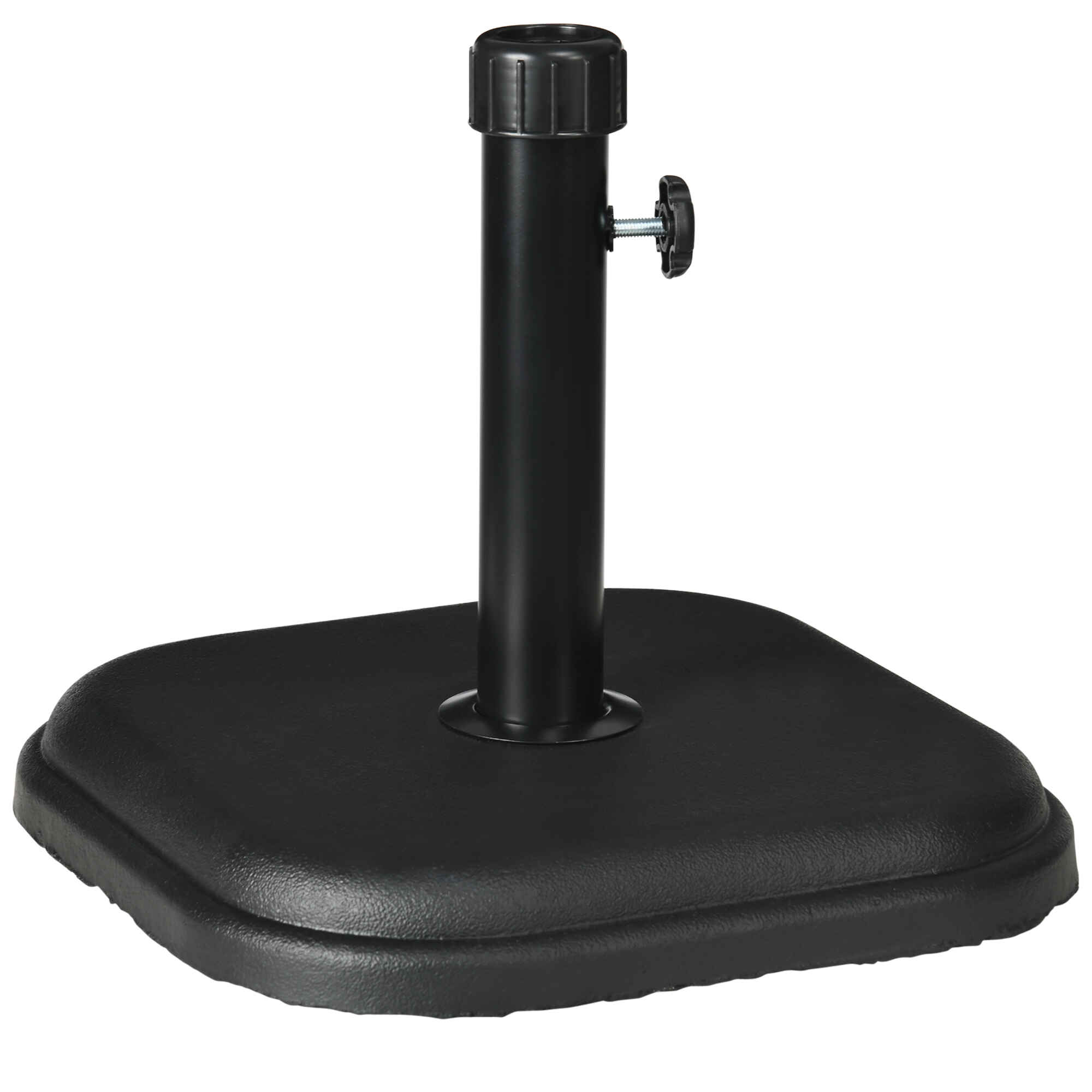 Base de Sombrilla de Jardín Peso 11 kg Soporte para Parasol de Cemento para Mástil de Ø32-38 mm para Terraza Patio Exterior 36x36x31 cm Negro