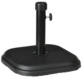 Base de Sombrilla de Jardín Peso 11 kg Soporte para Parasol de Cemento para Mástil de Ø32-38 mm para Terraza Patio Exterior 36x36x31 cm Negro