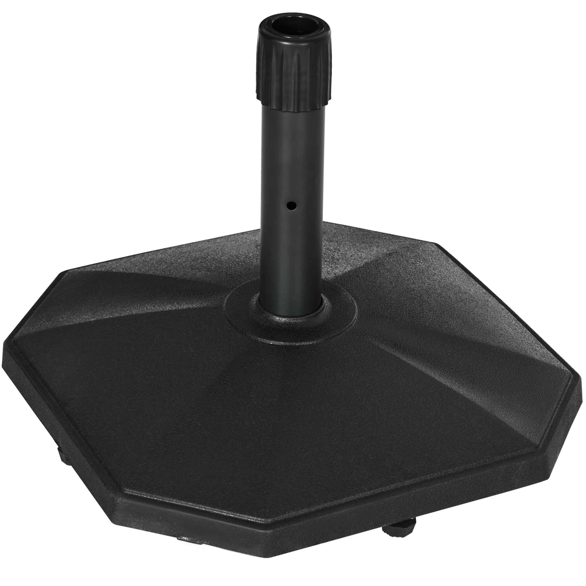 Base de Sombrilla Peso 18 kg Soporte para Parasol de Cemento para Mástil de Ø32/34/38 mm Pie de Parasol para Jardín Balcón 46x46x39 cm Negro