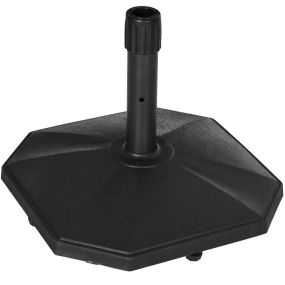 Base de Sombrilla Peso 18 kg Soporte para Parasol de Cemento para Mástil de Ø32/34/38 mm Pie de Parasol para Jardín Balcón 46x46x39 cm Negro