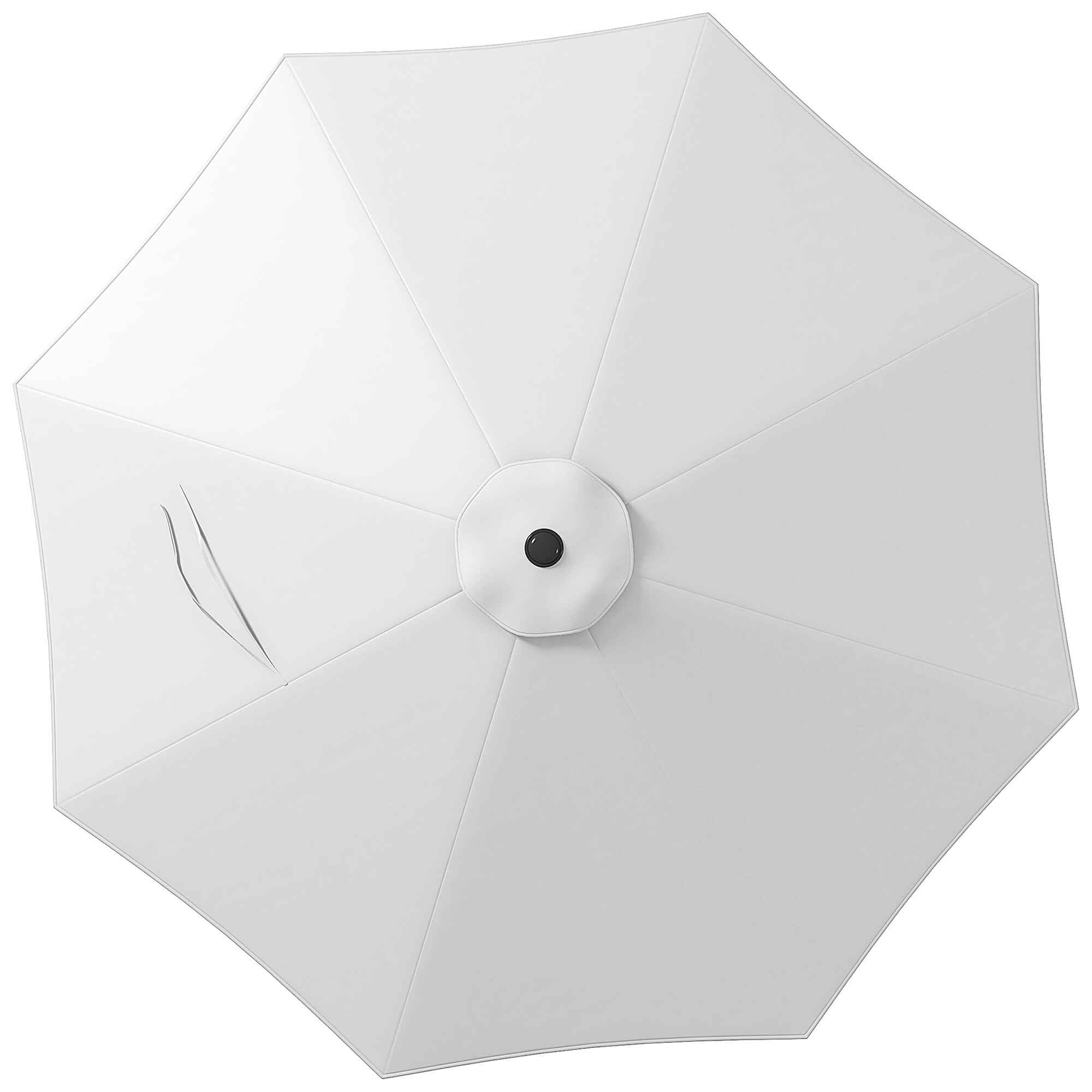 Toldo de Recambio de Sombrilla de 3 m Toldo de Repuesto para Sombrilla de Patio con Ventilación Superior Cubierta de Repuesto para Parasol de Poliéster para Exteriores Blanco