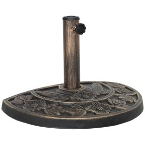Base para Sombrilla Semicircular Soporte para Parasol Pie para Sombrilla con Relleno de Cemento Peso 9,5 kg para Jardín Terraza Bronce