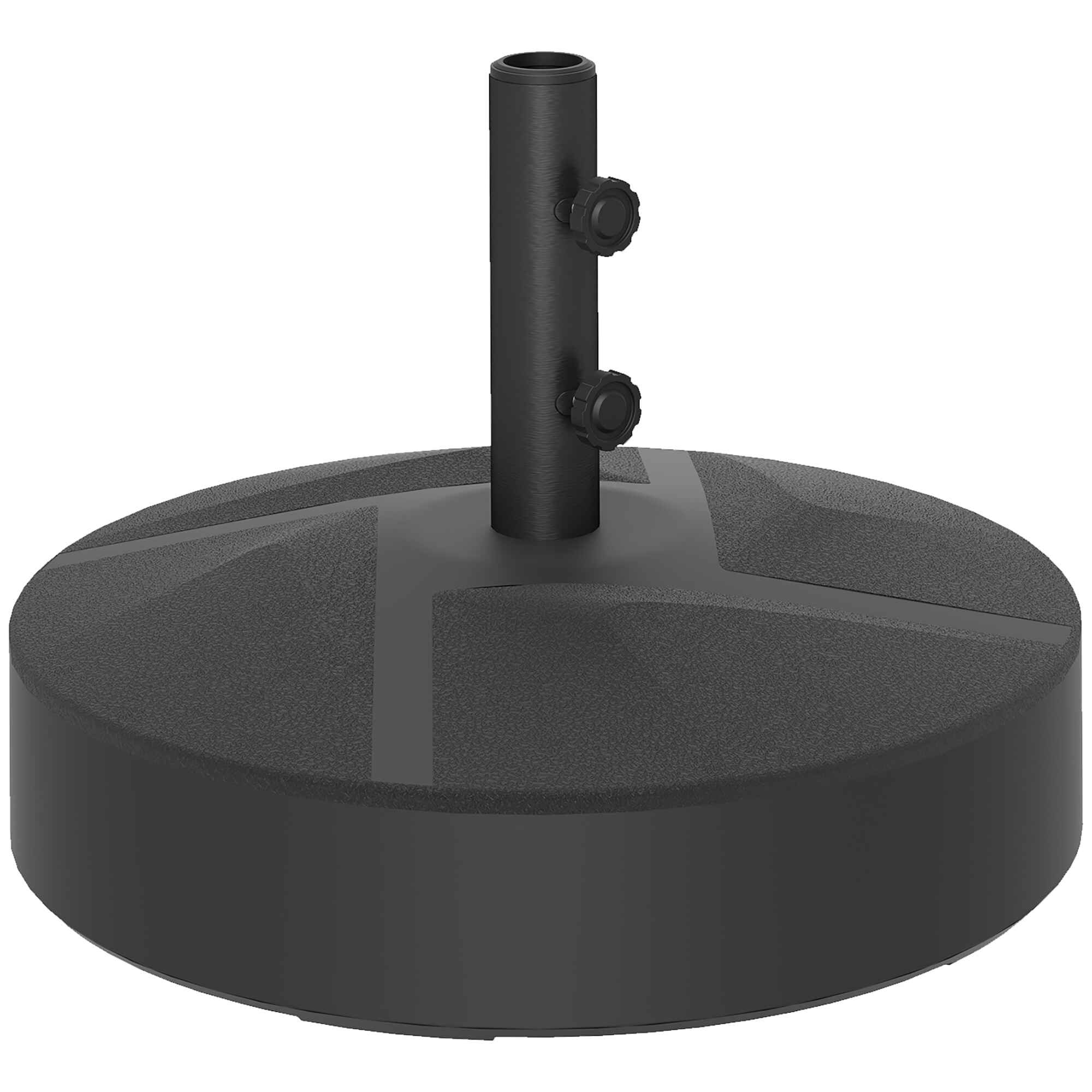 Base para Sombrilla Redonda Soporte para Parasol Pie para Sombrilla Rellenable con Agua 25L o Arena 30kg para Jardín Terraza Negro