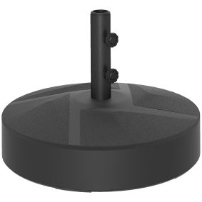 Base para Sombrilla Redonda Soporte para Parasol Pie para Sombrilla Rellenable con Agua 25L o Arena 30kg para Jardín Terraza Negro