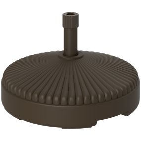 Base para Sombrilla Redonda Soporte para Parasol Pie para Sombrilla Rellenable con Agua 23L o Arena 28kg para Jardín Terraza Marrón