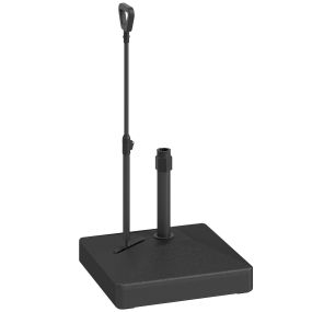 Base para Sombrilla Cuadrada Soporte para Parasol con Ruedas Pie para Sombrilla con Asa Ajustable Rellenable con Agua 45L o Arena 55kg para Jardín Terraza Negro