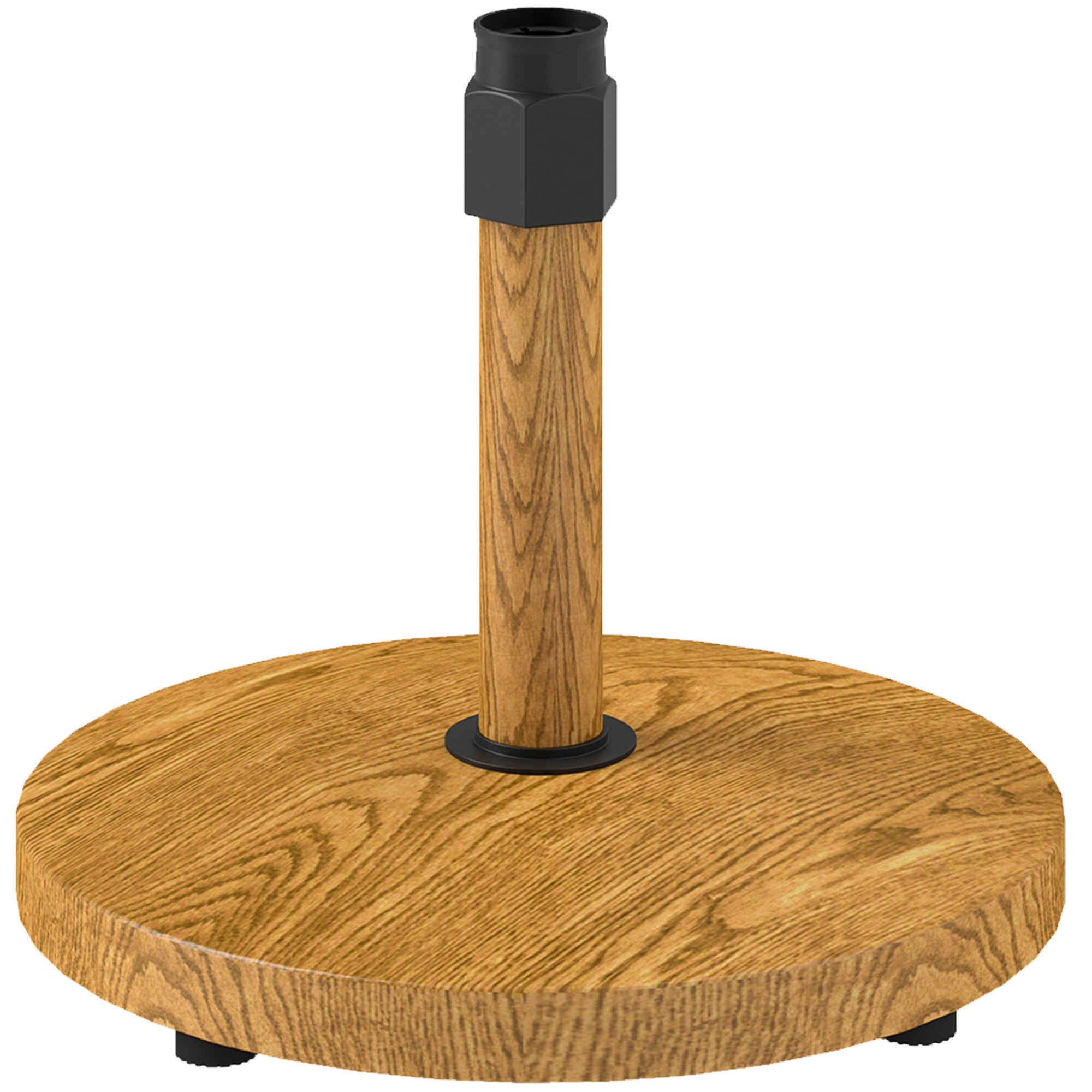 Base para Sombrilla Redonda Soporte para Parasol con Almohadillas Ajustables Pie para Sombrilla con Relleno de Cemento Peso 24,5 kg para Jardín Terraza Natural