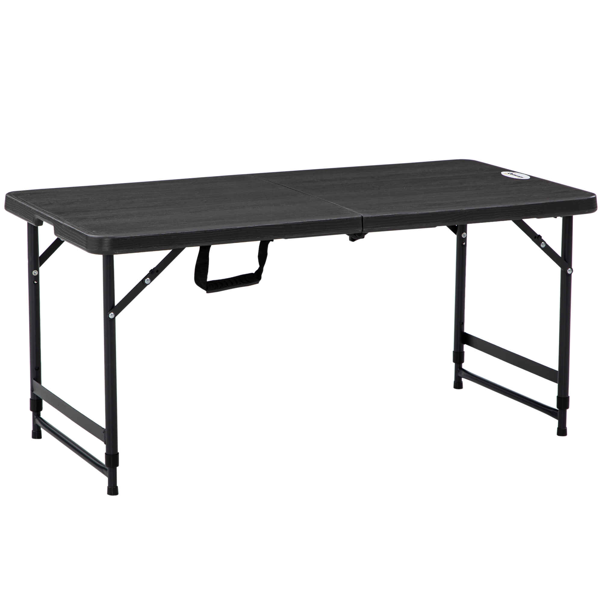 Mesa de Jardín Rectangular Plegable Mesa de Comedor Exterior para 4 Personas con Altura Ajustable y Marco de Acero para Patio Terraza Balcón 118x60x56-74 cm Gris Oscuro