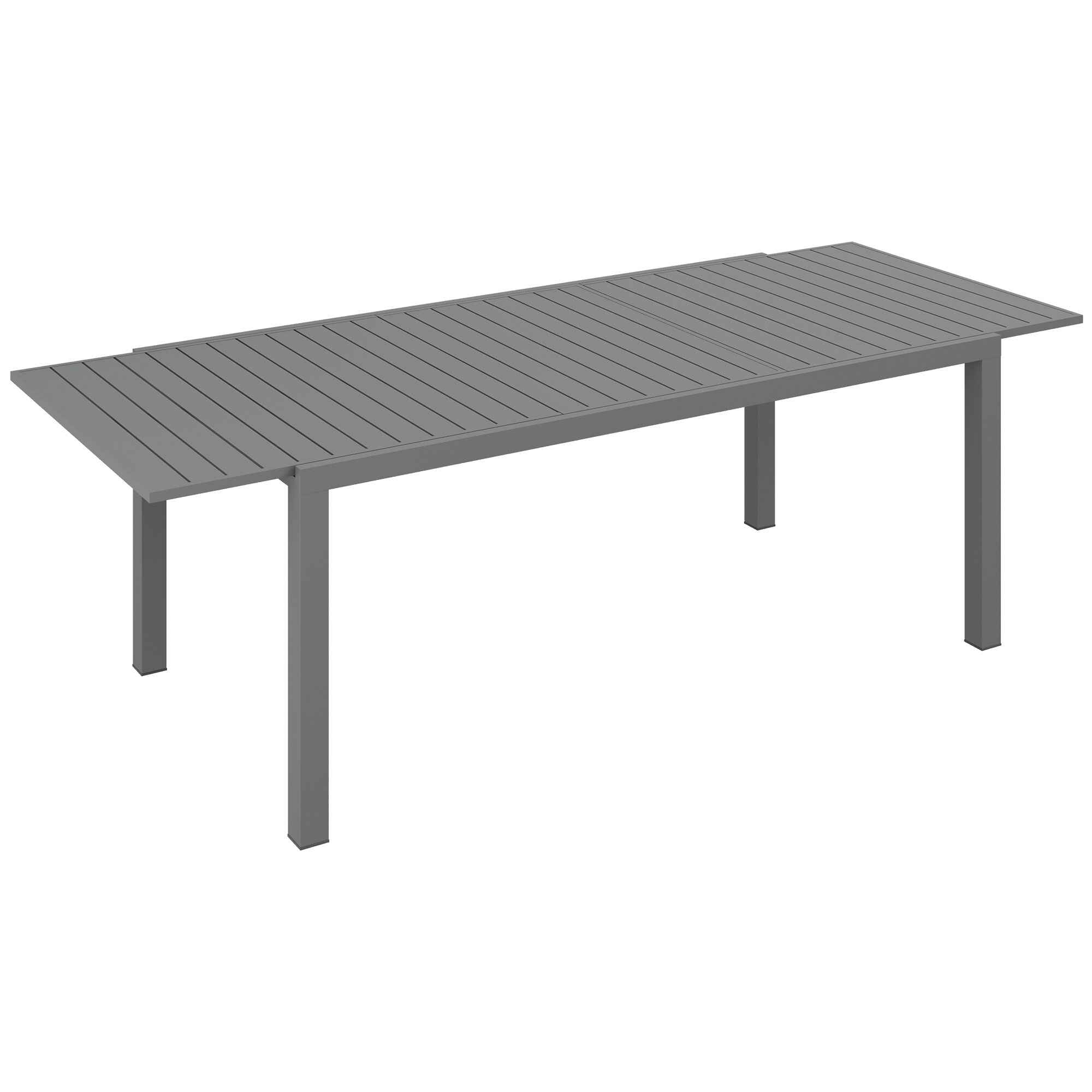 Mesa de Jardín Extensible de Aluminio Mesa de Comedor Exterior Mesa de Terraza Rectangular para 6 -8 Personas Carga 50 kg para Balcón 180/240x94x73 cm Gris Oscuro