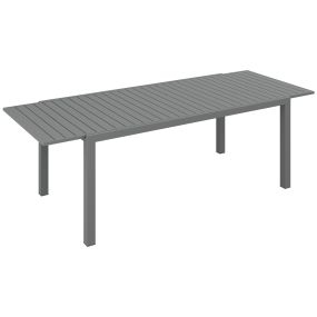 Mesa de Jardín Extensible de Aluminio Mesa de Comedor Exterior Mesa de Terraza Rectangular para 6 -8 Personas Carga 50 kg para Balcón 180/240x94x73 cm Gris Oscuro