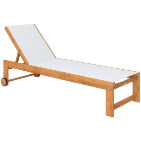 Tumbona de Madera de Acacia con Respaldo Ajustable en 4 Niveles Tumbona de Jardín Exterior con Ruedas Carga 160 kg Tumbona para Patio Terraza Balcón Teca y Gris Claro