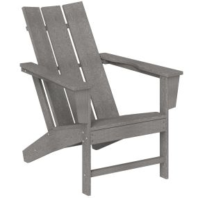 Silla Adirondack Exterior Silla de Jardín con Asiento Extra Ancho Carga 120 kg para Patio Terraza Balcón 75x83x90 cm Gris Oscuro