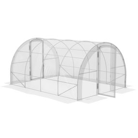 Invernadero de Túnel 4x3x2 m Invernadero de Jardín con 2 Puertas Invernadero de Huerto con Techo de Redondo para Cultivos Plantas Flores Transparente