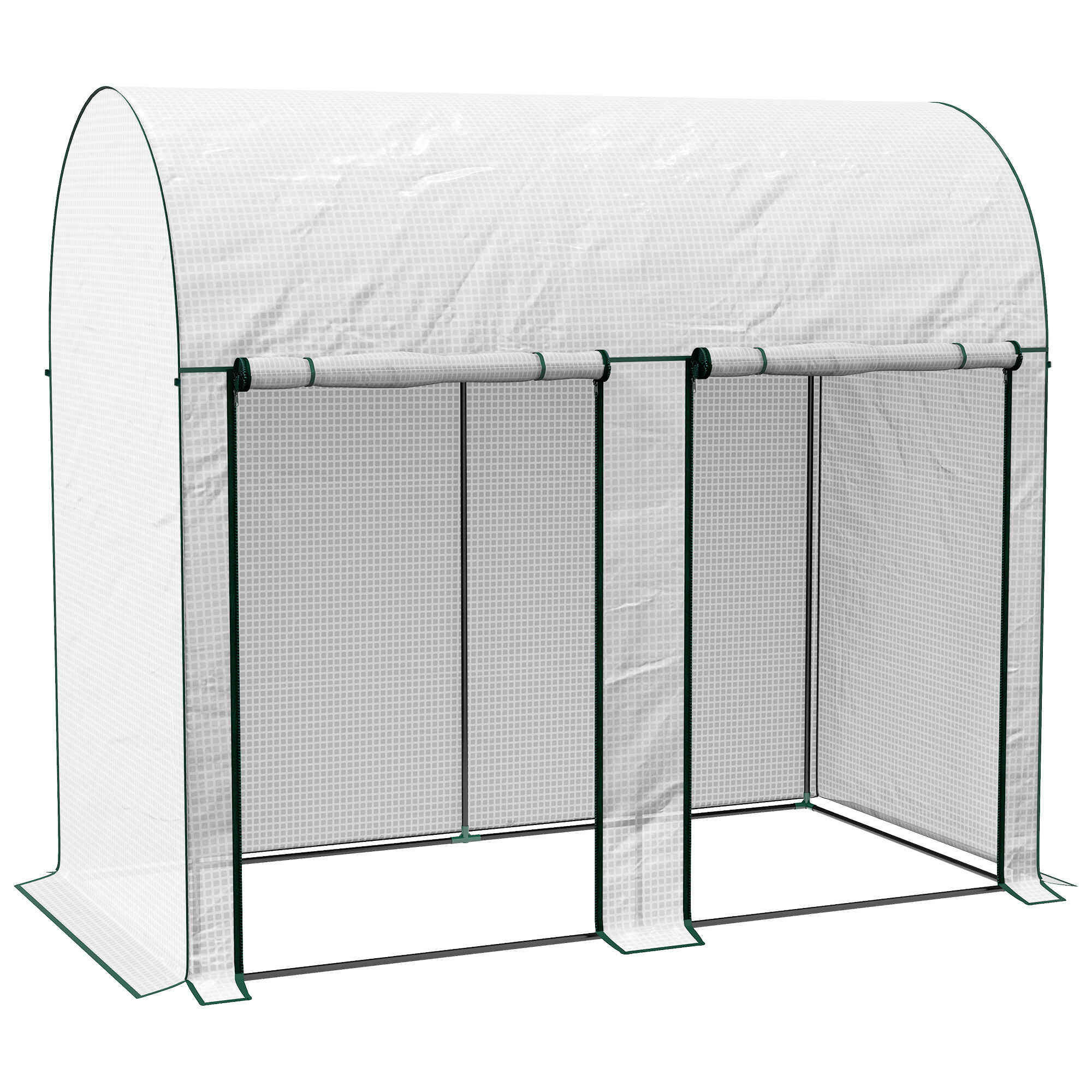 Invernadero Pequeño Invernadero de Exterior con Doble Puerta con Cremallera y Cubierta de PE Invernadero para Cultivar Plantas Flores 200x100x178 cm Blanco