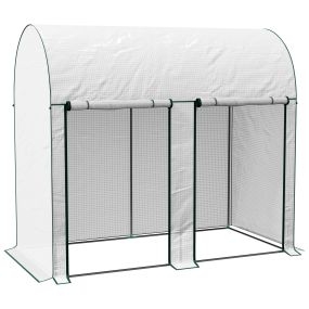 Invernadero Pequeño Invernadero de Exterior con Doble Puerta con Cremallera y Cubierta de PE Invernadero para Cultivar Plantas Flores 200x100x178 cm Blanco