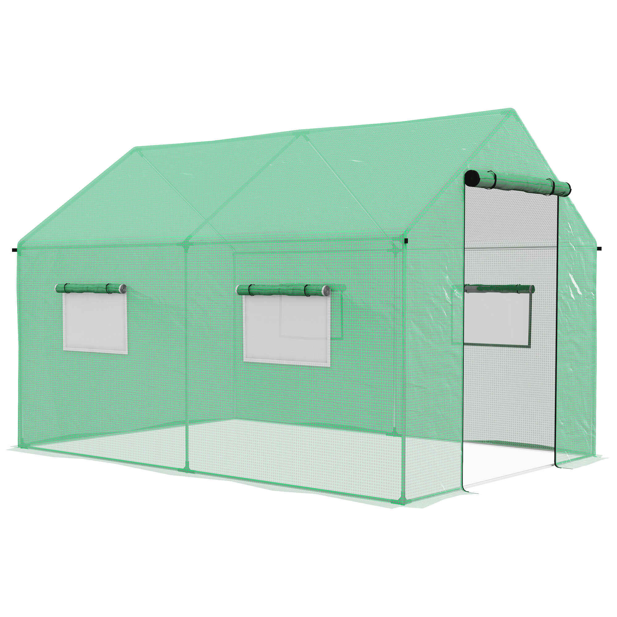 Invernadero de Exterior 2x3x2 m Invernadero de Túnel con 4 Ventanas de Malla y Puerta con Cremallera Invernadero de Huerto Anti-UV para Patio Jardín Terraza Verde