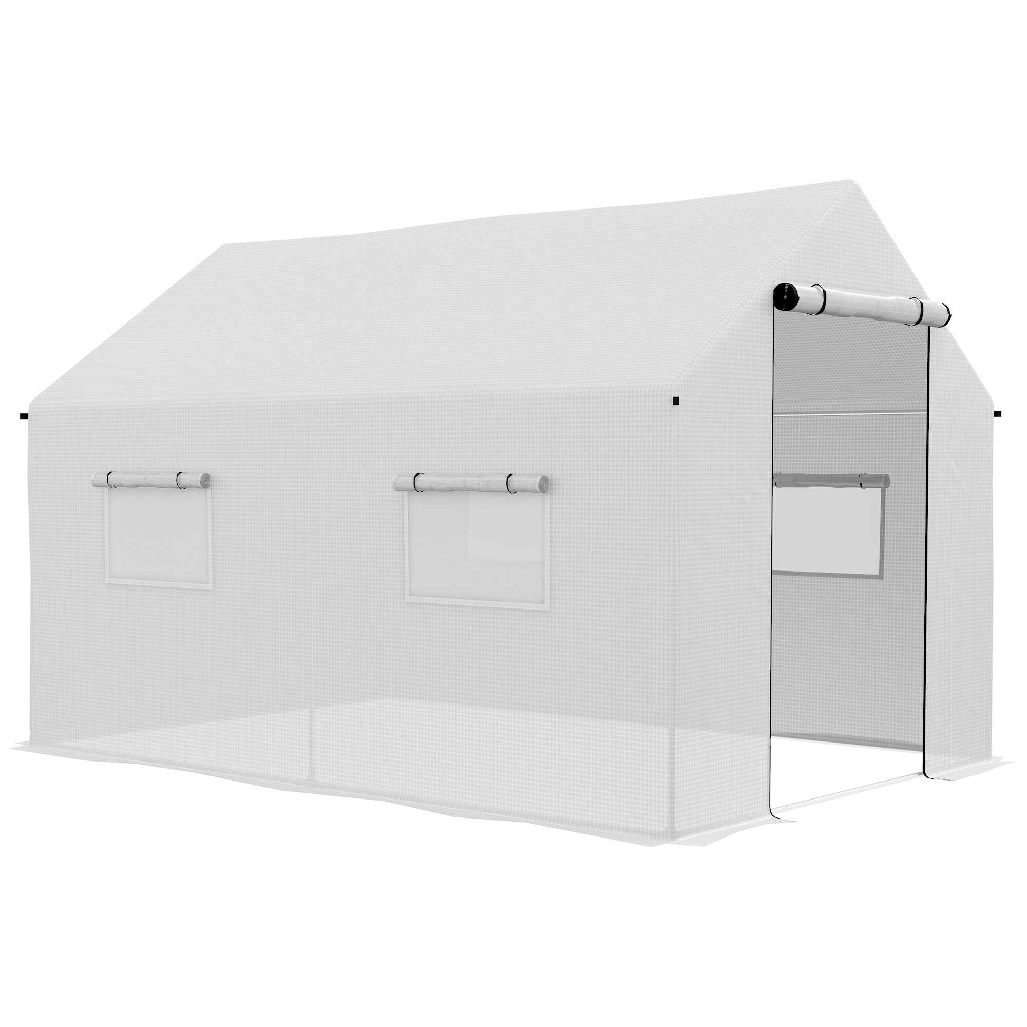 Invernadero de Exterior 2x3x2 m Invernadero de Túnel con 4 Ventanas de Malla y Puerta con Cremallera Invernadero de Huerto Anti-UV para Patio Jardín Terraza Blanco