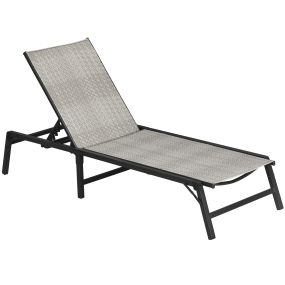 Tumbona de Ratán Reclinable Plegable Tumbona de Jardín con Respaldo Ajustable en 5 Niveles y Marco de Acero Carga 150 kg para Patio Terraza Gris Claro Degradado