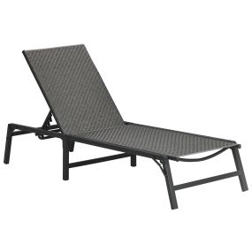 Tumbona de Ratán Sintético Plegable Tumbona para Jardín con Respaldo Ajustable en 5 Posiciones y Marco de Acero Carga 150 kg para Patio Terraza Gris Oscuro