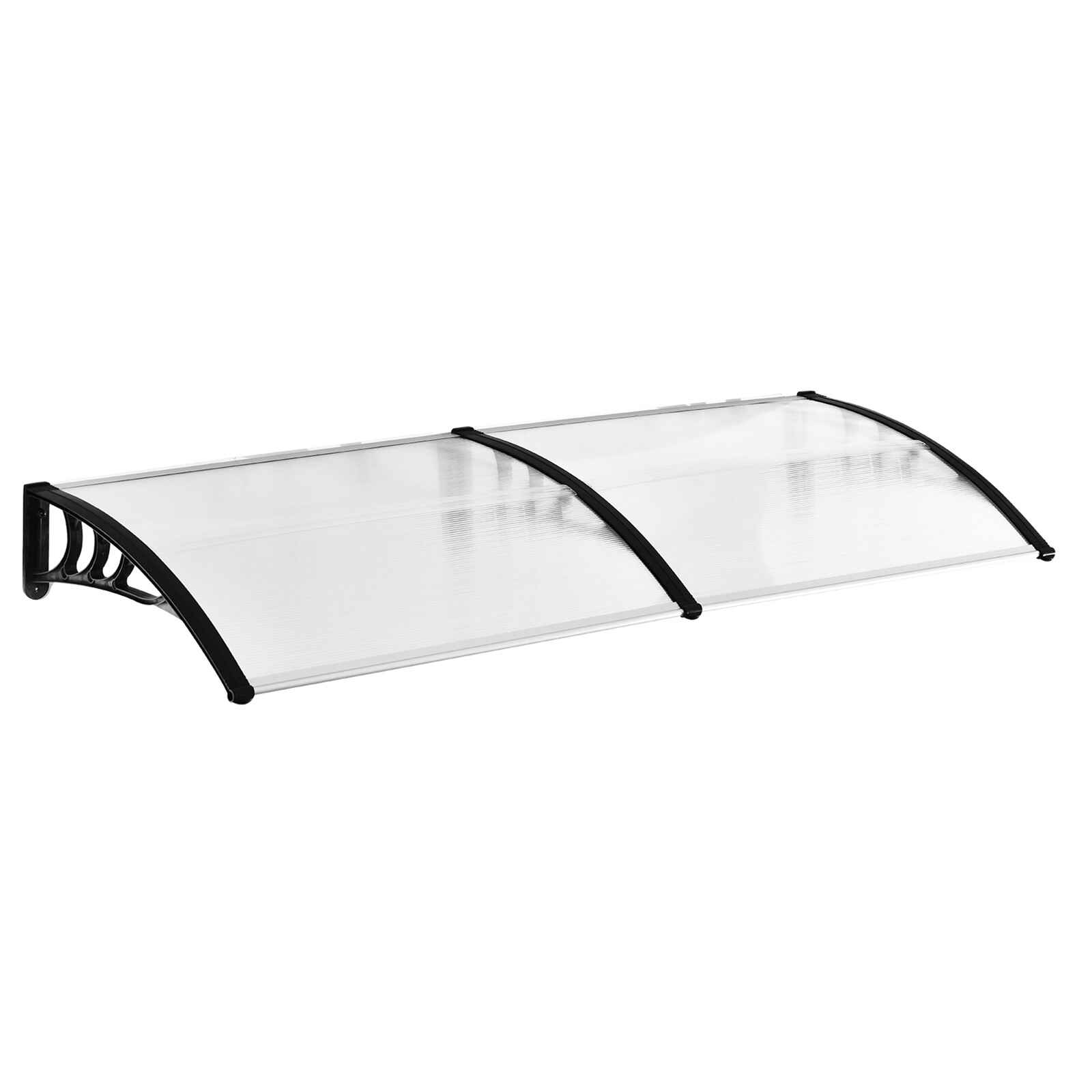 Tejadillo de Protección contra Sol y Lluvia Marquesina para Puertas de Exterior Marquesina de Techo Diseño Moderno Aleación de Aluminio Duradero 75x195x23 cm Transparente
