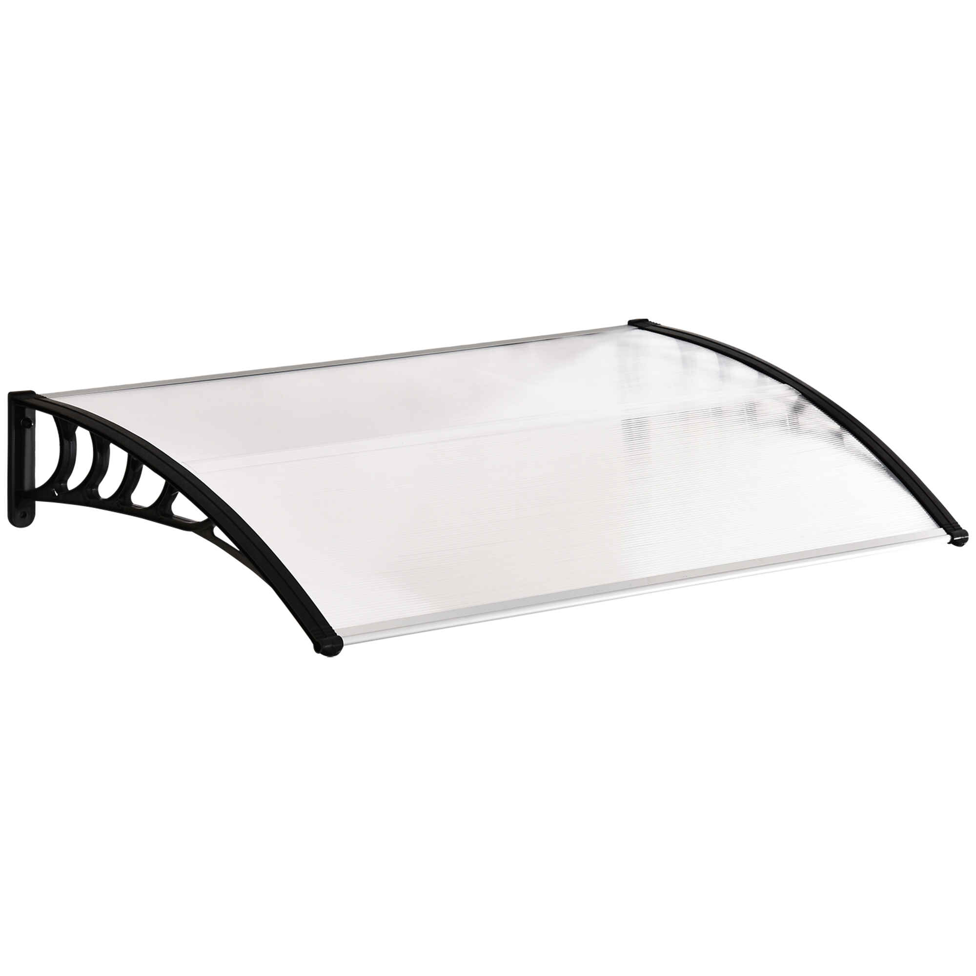 Tejadillo de Protección contra Sol y Lluvia Marquesina para Puertas de Exterior Marquesina de Techo Diseño Moderno Aleación de Aluminio Duradero 150x90x25 cm Transparente