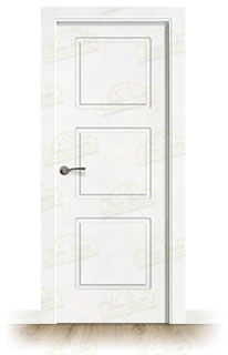 Puerta Premium 3C Lacada Blanca de Interior en Block (Maciza)