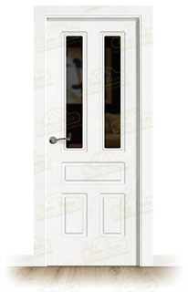 Puerta Premium Aranjuez-V2 Lacada Blanca de Interior en Block (Maciza)